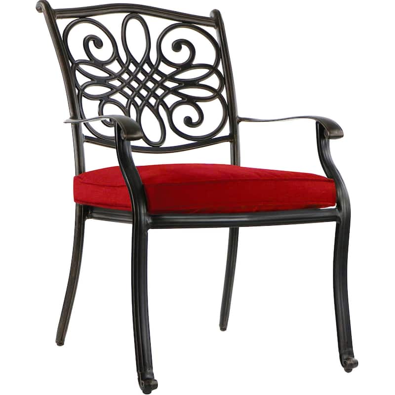 Hanover Traditions 11-Piece Dining Set in Red with Ten Stationary Dining Chairs and an Extra-Long Dining Table