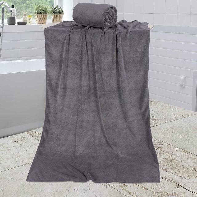 30"x60" Bath Towels (Set of 2) Super Soft Absorbent - Grey