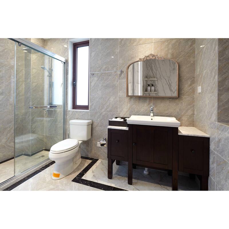 40" x 31" Classic Design Gold Arch Mirror and Baroque Inspired Frame for Living Room Bathrrom Enterway Console