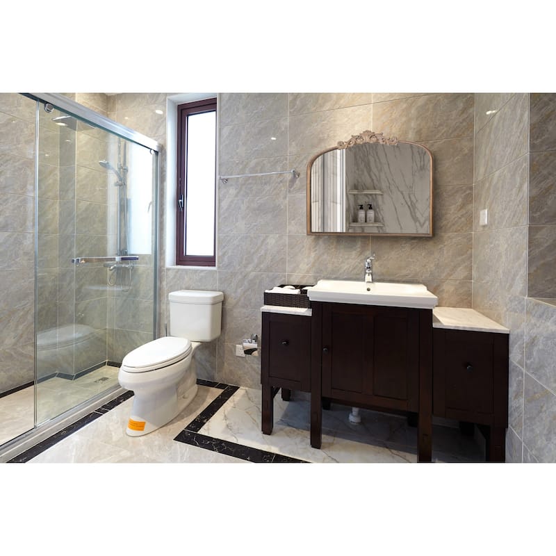 40" x 31" Classic Design Gold Arch Mirror and Baroque Inspired Frame