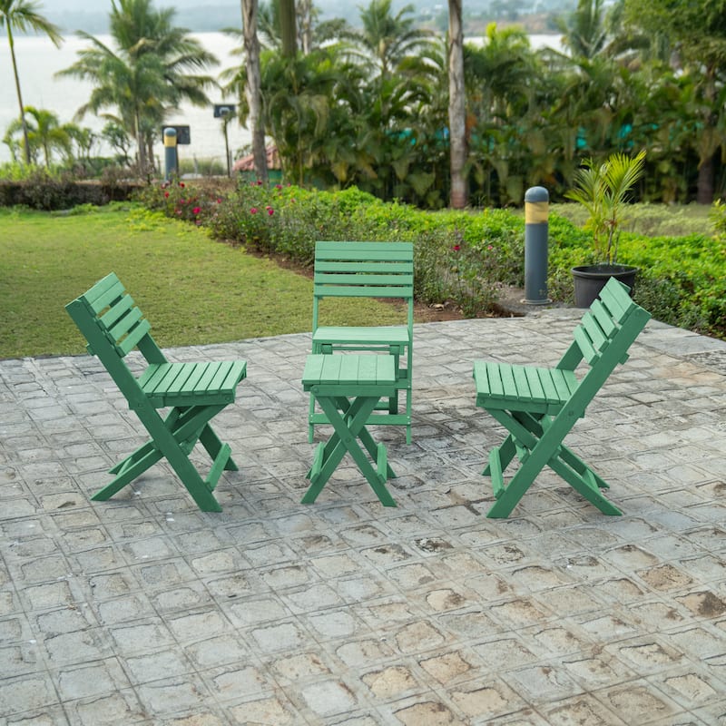 Las Cabos Fully Assembled All-Weather Recycled HDPE Outdoor Folding Bistro Chair