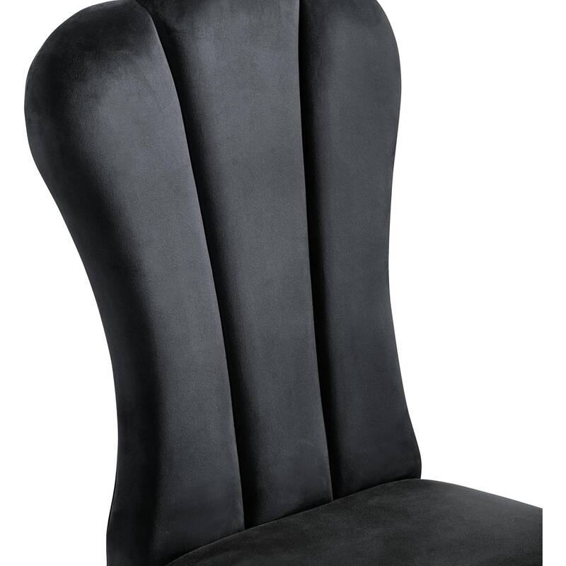 Glam Black Finish Upholstered Side Chairs