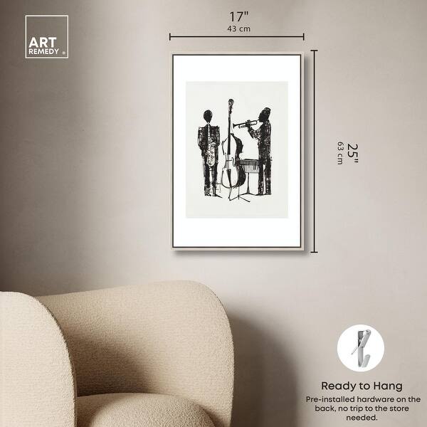 dimension image slide 10 of 24, Bebop I Black Art Canvas Print by Art Remedy
