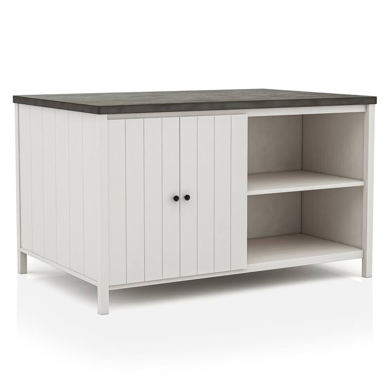 Hanto Transitional White Solid Wood Storage 5-Piece Counter Height Dining Set by Furniture of America