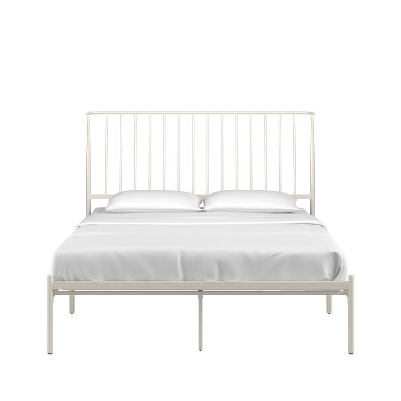Bliss Metal Platform Bed with Curved Metal Headboard by iQ Modern