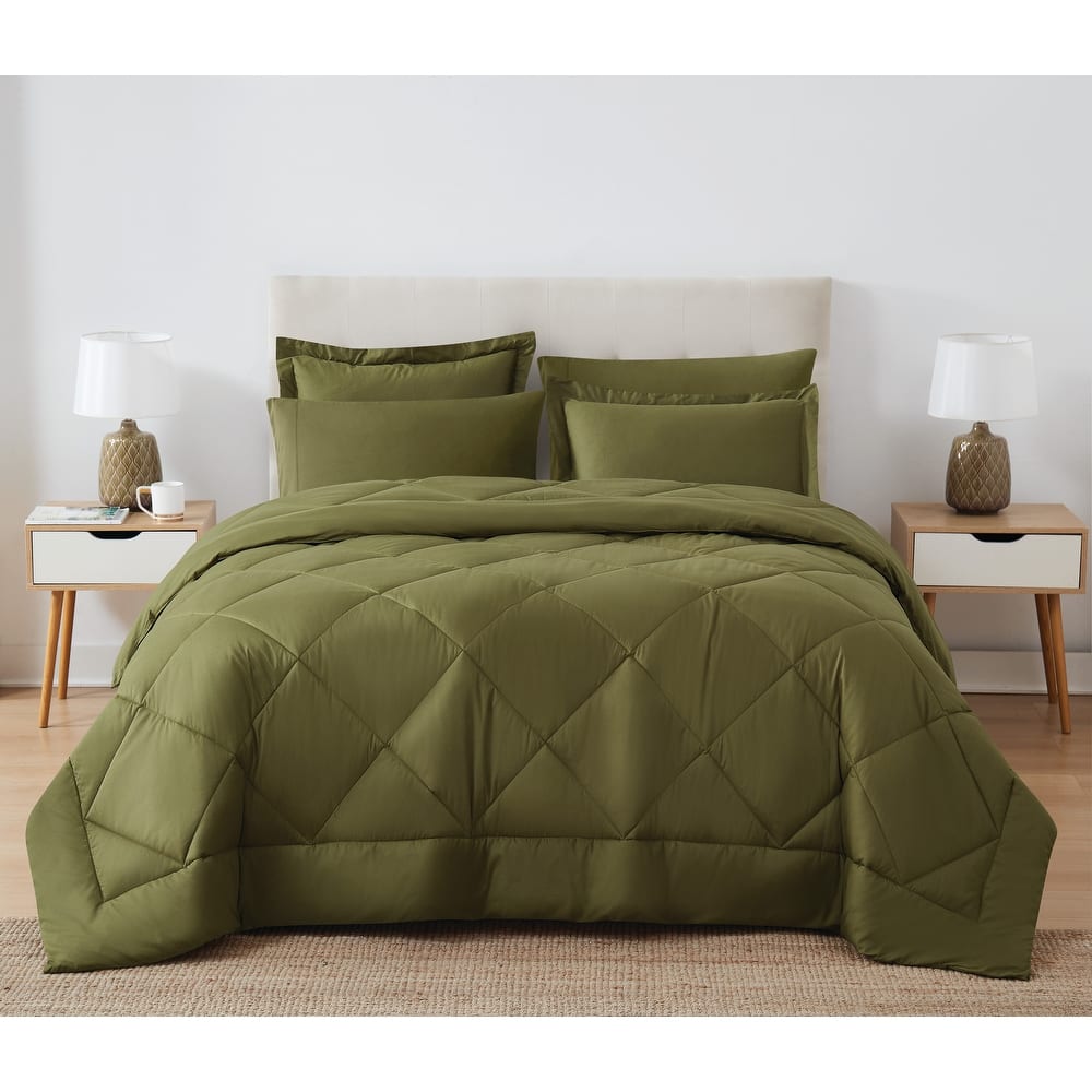 Cannon Solid Oversized Percale 3 Piece Comforter Set
