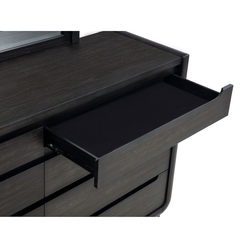 Leandro 8-drawer Bedroom Dresser with Mirror Burnished Black