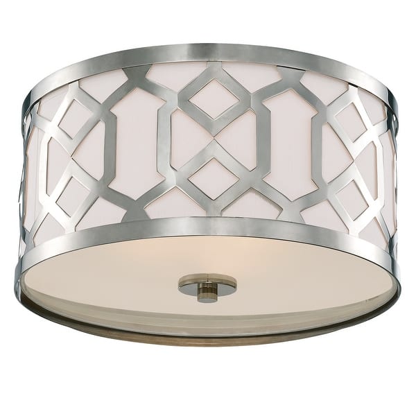 slide 2 of 5, Libby Langdon for Crystorama Jennings 3 Light Polished Nickel Ceiling Mount - 16.25'' W x 8.75'' H 16.25'' W x 8.75'' H