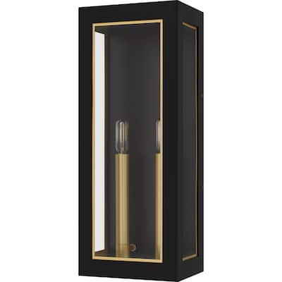 Bourbon 2-Light Matte Black Outdoor Wall Lantern