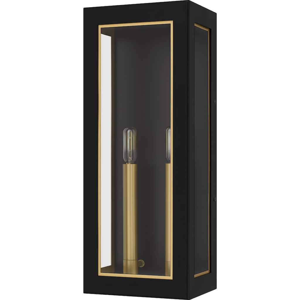Bourbon 2-Light Matte Black Outdoor Wall Lantern