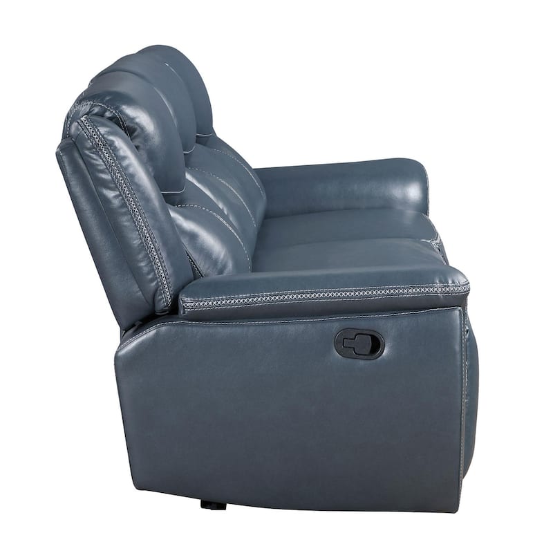 Stanwicke Blue Motion Reclining Sofa with Drop Down Table