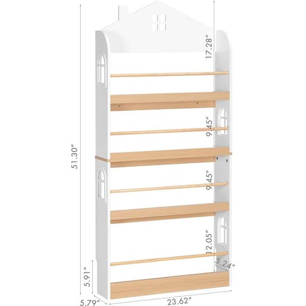 COSTARS Kids Bookshelf, 4-Tier Children's Bookcase and Storage, Kids Book Shelf Rack Organizer
