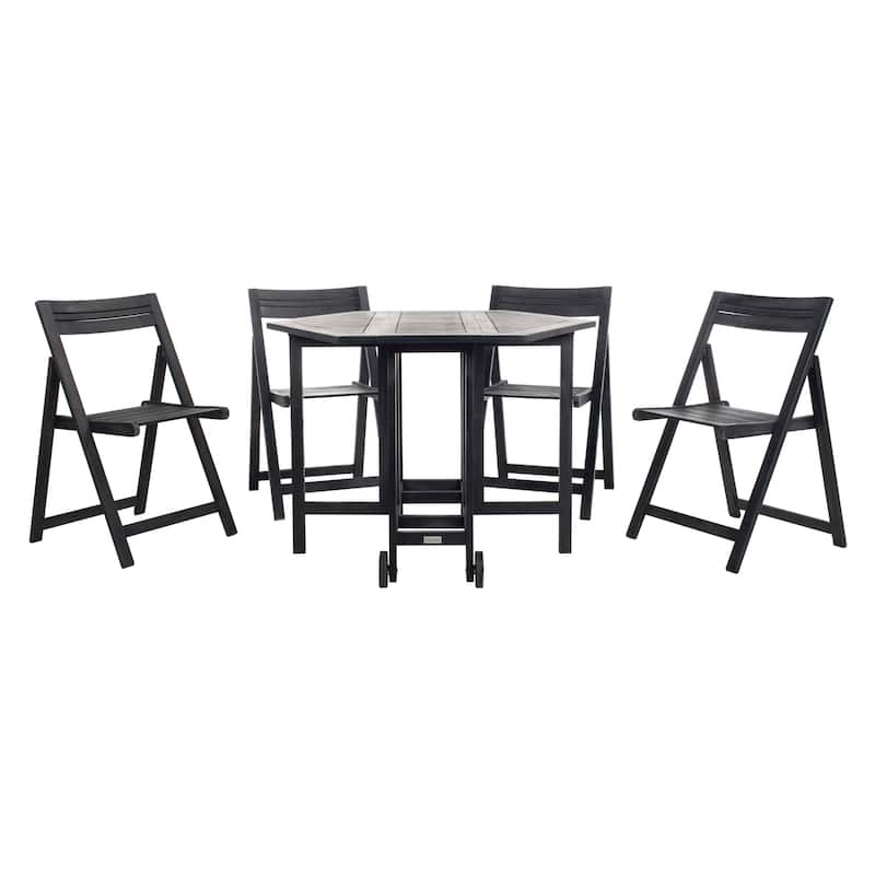SAFAVIEH Kateryna Acacia Wood 5 Piece Outdoor Dining Table Set - 41Wx41Dx30H