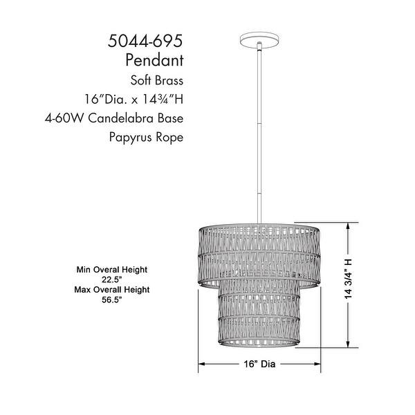 Minka Lavery 5044 Bungalow Heaven 4 Light 16" Wide Multi Light Pendant