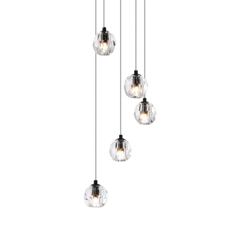 Elegant Lighting Eren 5 Light 12" Wide Crystal Multi Light Pendant