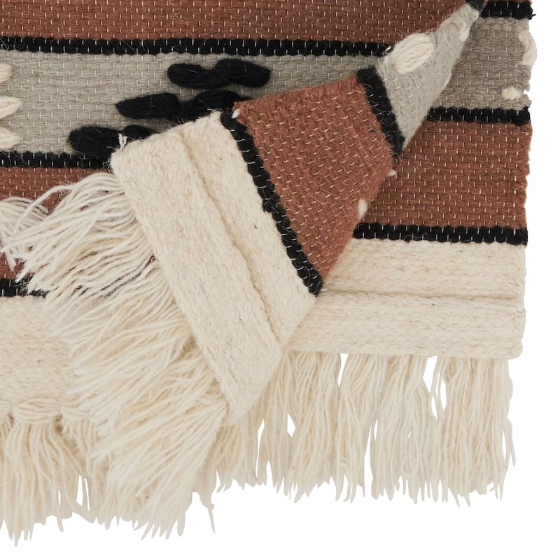 Textured Table Runner With Boho Design - 16"x72"