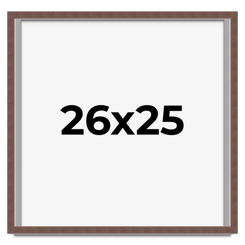 26x25 Shadow Box Frame Brown | 1.125 inches Deep Real Wood Rustic