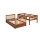 preview thumbnail 10 of 48, Twin-Over-Twin Bunk Bed with 2 Storage Drawers, Solid Wood Bunk Bed with Guardrail and Built-in Ladder, for Kids Teens Adult
