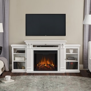 Calie 67" Electric TV Stand Fireplace in White by Real Flame