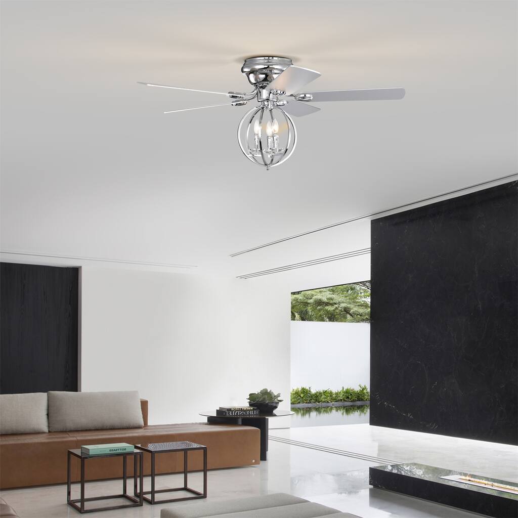 52-inch Chrome Ceiling Fan with 3-Light