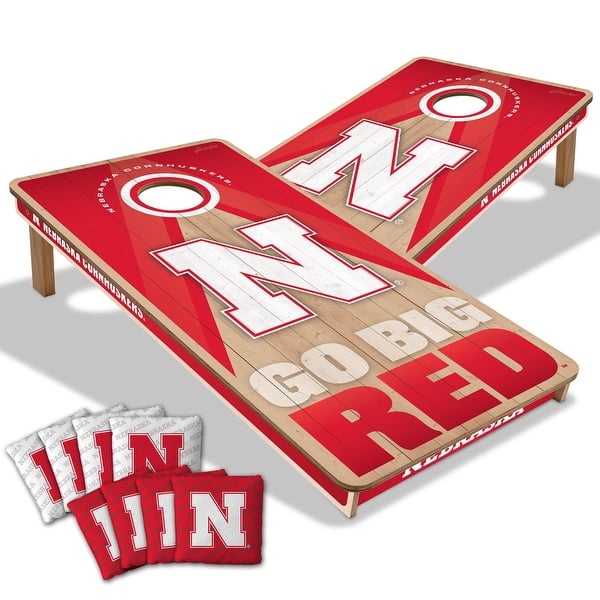 slide 2 of 7, Nebraska Cornhuskers NCAA 2x4 Professional Cornhole Board Set Include Carrying Case