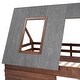 preview thumbnail 9 of 12, Twin Size House Wood Bunk Bed with Roof, Ladder, and Two Windows - Retro & Functional Design Furniture
