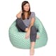 Kids Bean Bag Chair, Big Comfy Chair - Machine Washable Cover - 48 Inch Extra Large - Pattern Chevron Green and White