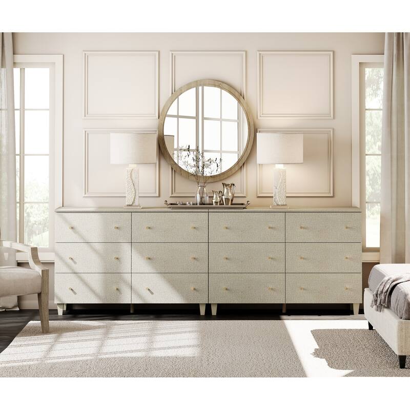 6 Drawers Dresser for Bedroom, Wooden Wide Chest of Drawers