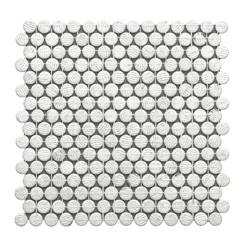 The Tile Life Eterna Penny 12x12 Round Glass Mosaic Floor, Wall & Backsplash Tile