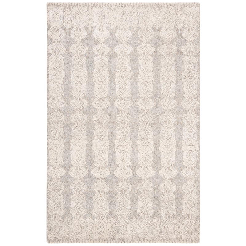 SAFAVIEH Handmade Glamour Mehrangiz Modern Viscose Rug - 5' x 8' - Grey/Ivory