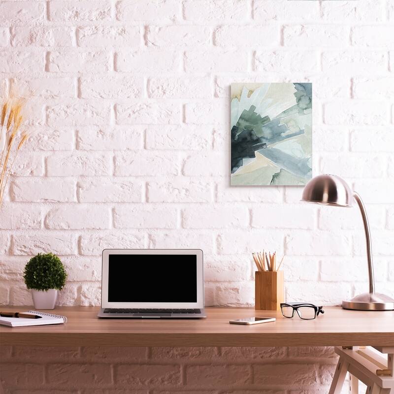 Stupell Tree Shadow Abstract Landscape Painting Green Blue Canvas Wall Art