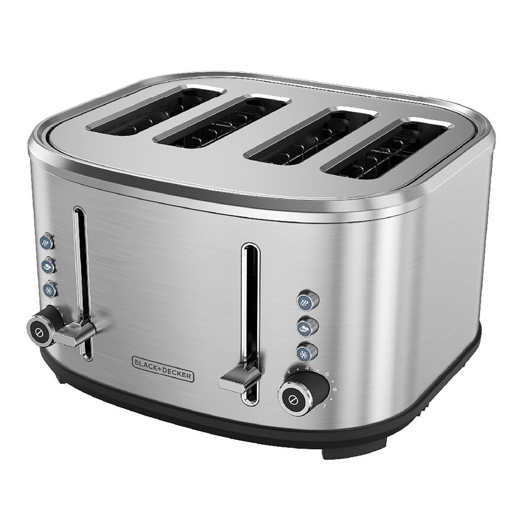 Stainless Steel 4 Slice Toaster with Extra Wide Slots