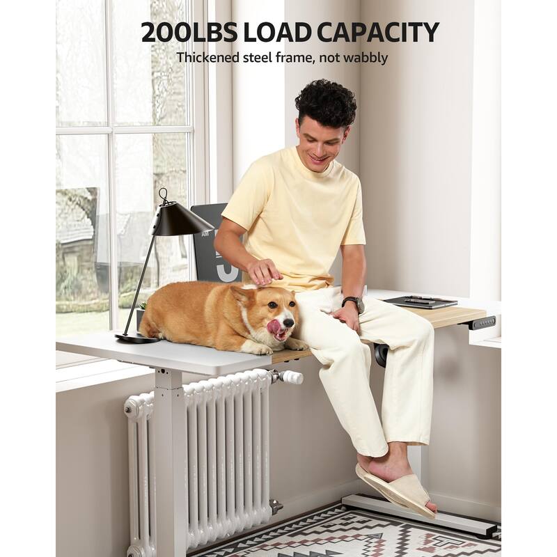 SIAGO Electric Standing Desk Height Adjustable Computer Desk with Cable Management & Spacious Work Surface