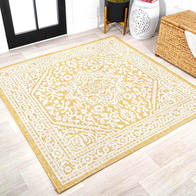 JONATHAN Y Rozetta Medallion Textured Weave Indoor/Outdoor Area Rug