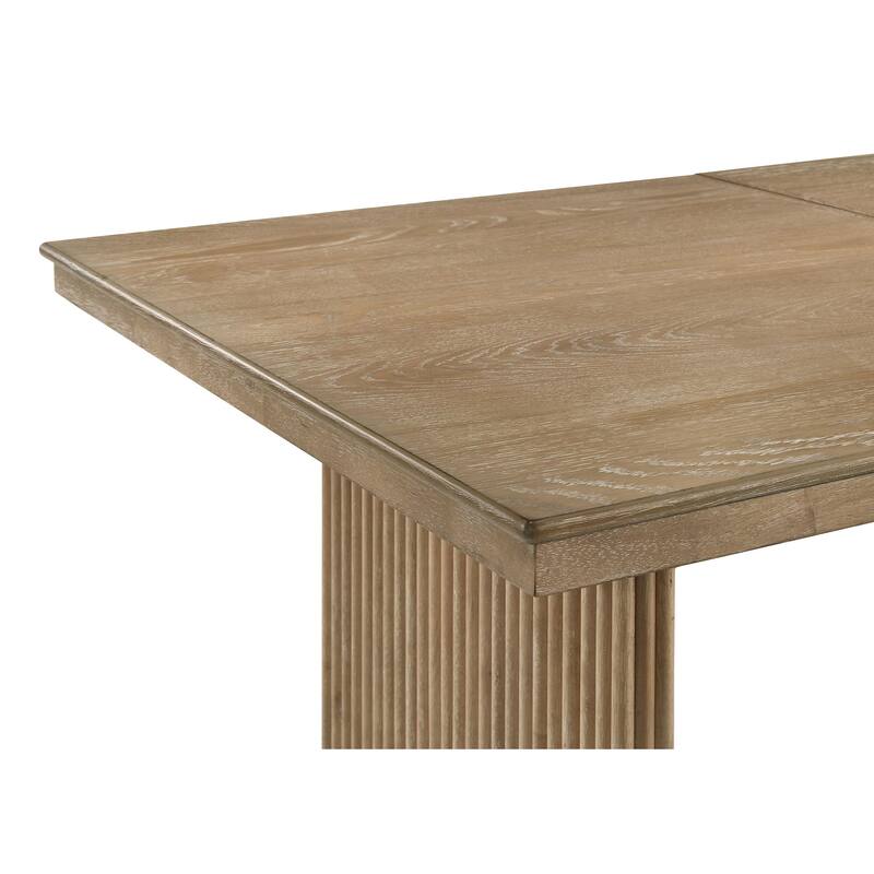 Adina Extension Dining Set Distressed Light Brown