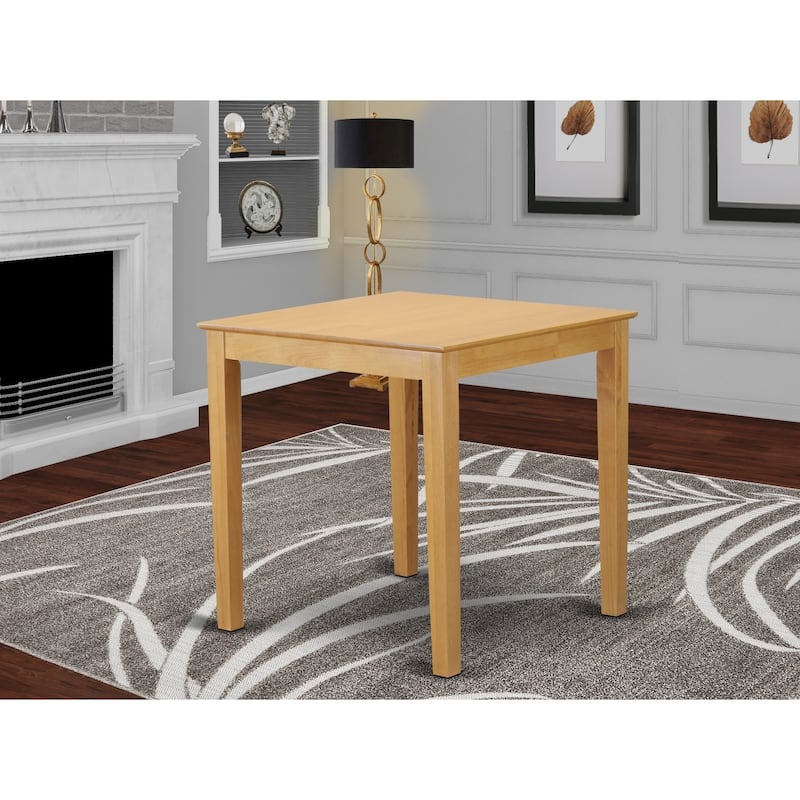 Counter Height Pub Table Set - 36 Inch Square Table, Oak Finish, Expansion Leaf