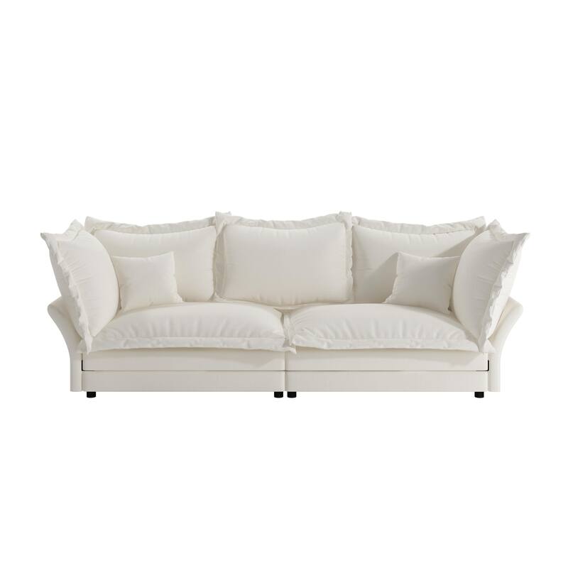90.55" Modern Deep Seat Sofa Couches with Multiple Large Soft Pillows