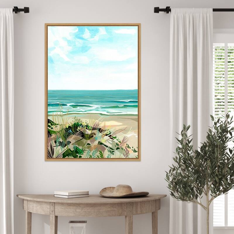 Coastal Grasses by Brook Page Framed Canvas Wall Art Print
