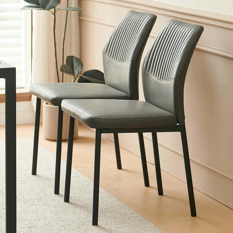 Howtai Upholstered Dining Chair Faux Leather,Metal Legs