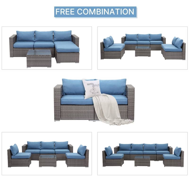 Royalcraft 2 Pieces PE Rattan Wicker Patio Corner Sofas