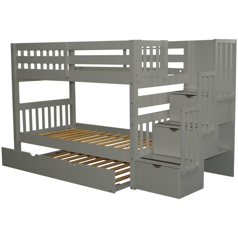 Taylor & Olive Trillium Twin over Twin Stairway Bunk Bed, Twin Trundle