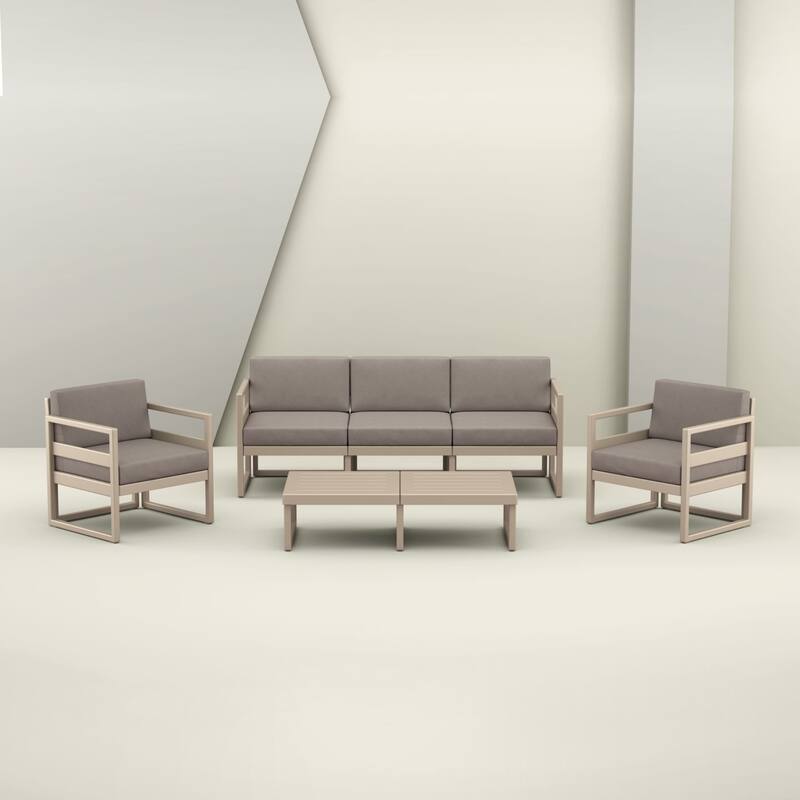 51" Taupe Brown Patio Rectangular Lounge Coffee Table