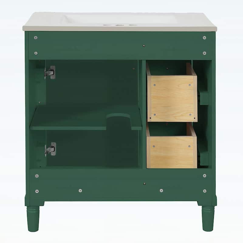 30 Inch Bathroom Vanity with Sink,Soft-Closing Door and 2 Drawers,Elegant and Durable Design
