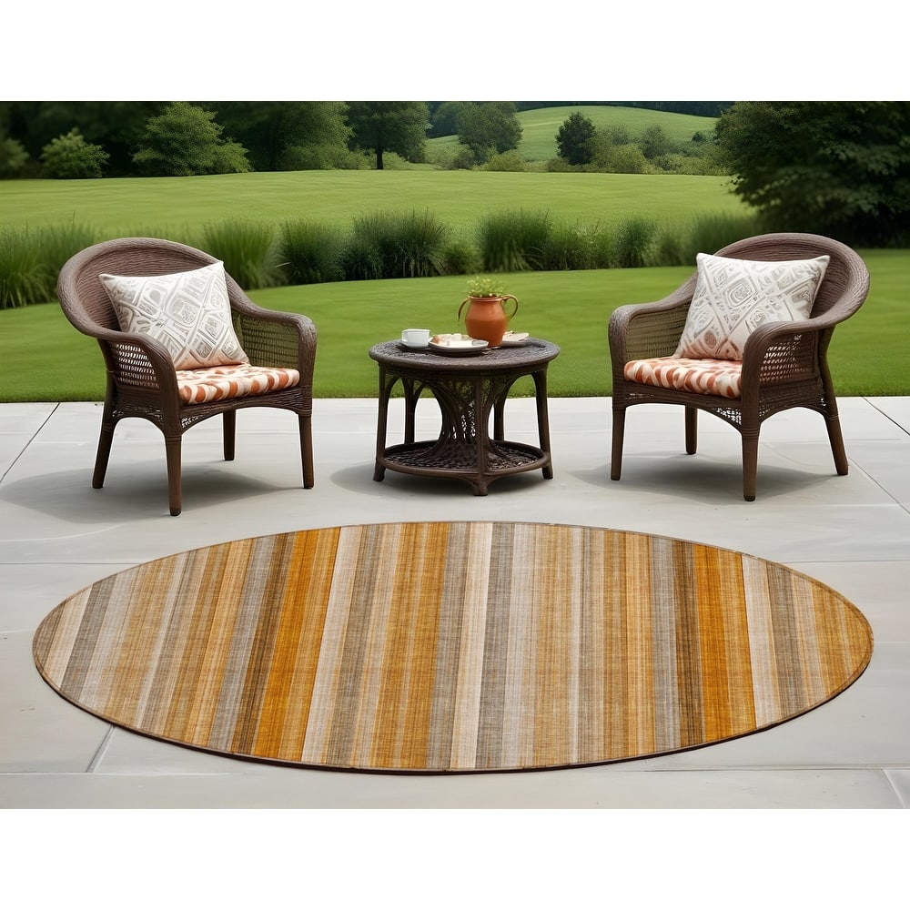 Alsito Stripe Weather Resistant Timeless Fusion Outdoor Rug