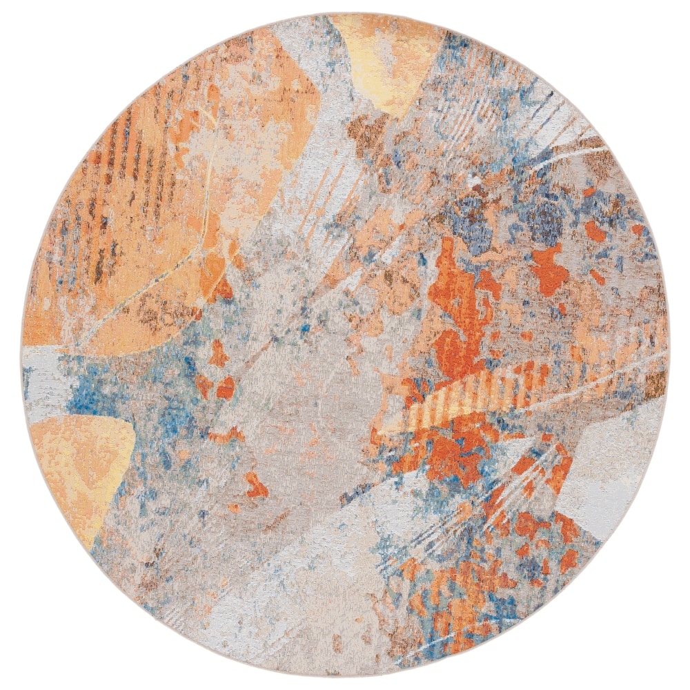 SAFAVIEH Barbados Eylem Indoor/Outdoor Tropical Abstract Waterproof Patio Backyard Rug