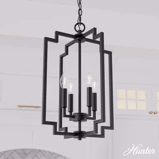 Hunter Zoanne 4-Light Modern Pendant Hanging Light - Island, Entry, Dining - Geometric, Contemporary, Candle, Transitional