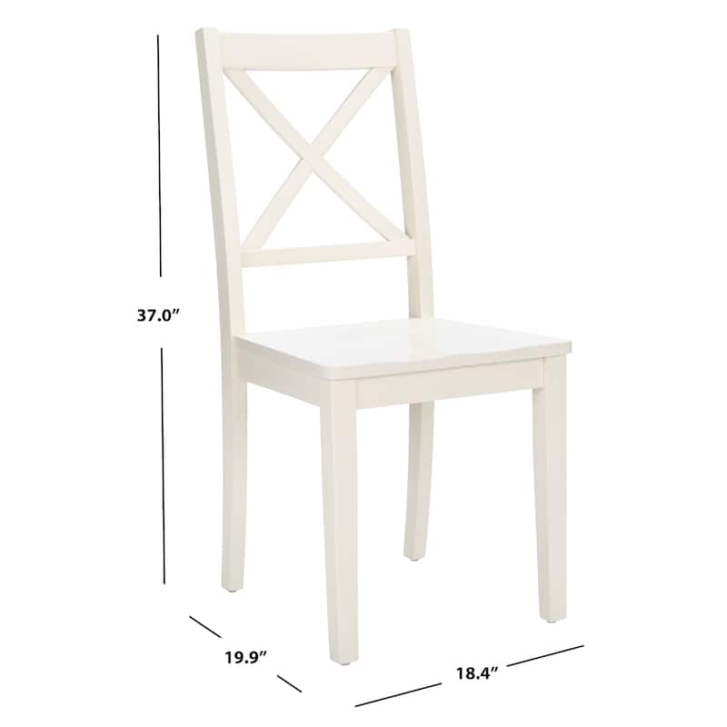SAFAVIEH Lulla Farmhouse x-Back Dining Chair (Set of 2) - 18.4" W x 19.9" L x 37" H - 18Wx20Dx37H