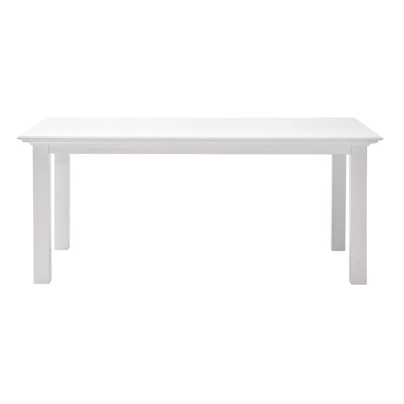HomeRoots 63" White Solid Wood Dining Table - 62.99 in. x 29.92 in. x 35.43 in.