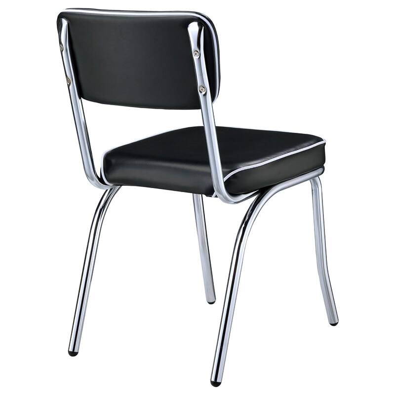 Upholstered Side Chairs，Dining Chair with Chrome Legs (Set of 2)