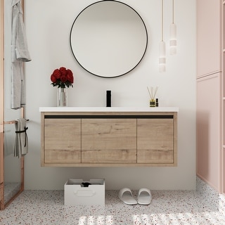 Beingnext 24"/30"/48" Bathroom Vanity with Sink, Floating Bathroom Vanity With Soft Close Door